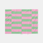 Geometrisches Muster mit rosa und grünem Streifen Fleecedecke (Vorderseite (Horizontal))