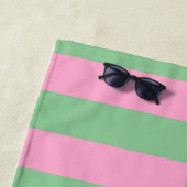 Geometrisches Muster mit rosa und grünem Streifen Strandtuch (Beispiel)