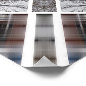 Geometrisches Muster mit schneebedeckten Winterbäu Poster (Ecke)