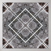 Geometrisches Muster mit schneebedeckten Winterbäu Poster (Vorne)