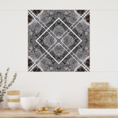 Geometrisches Muster mit schneebedeckten Winterbäu Poster (Küche)