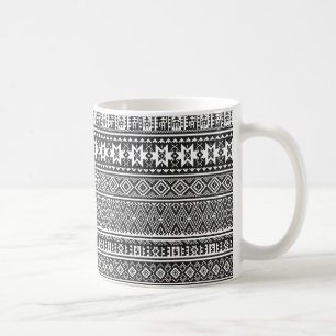 Geometrisches Muster mit schwarzen und weißen Quer Kaffeetasse