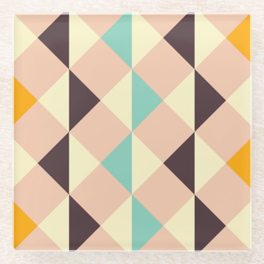 Geometrisches Muster mit überlappenden Diamanten u Glasuntersetzer (Vorderseite)