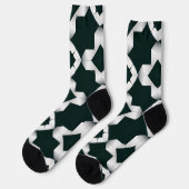 Geometrisches Muster mit weißen Kreuzen Socken (Linkes Detail)