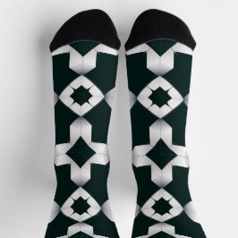 Geometrisches Muster mit weißen Kreuzen Socken