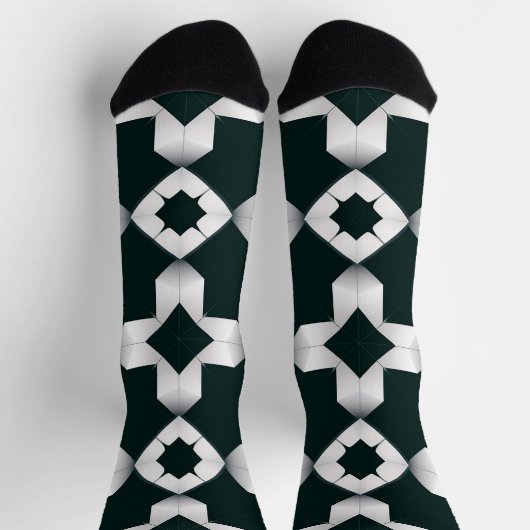 Geometrisches Muster mit weißen Kreuzen Socken (Oben)