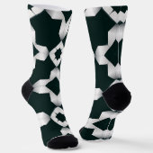 Geometrisches Muster mit weißen Kreuzen Socken (Gewinkelt)