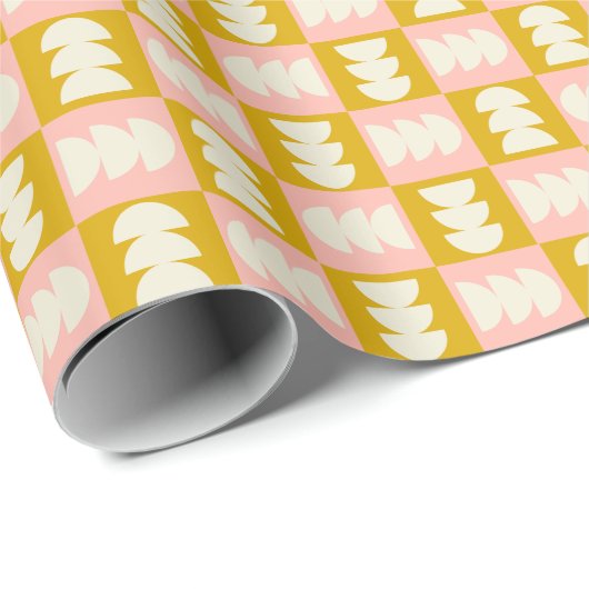 Geometrisches Muster Mitte des Jahrhunderts Geschenkpapier (Rolleneckpunkt)