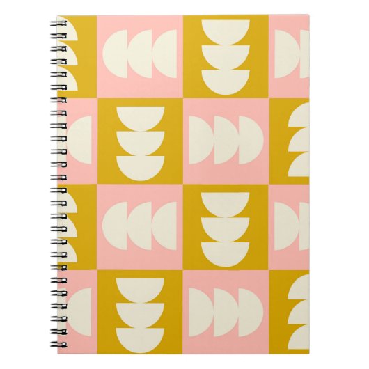 Geometrisches Muster Mitte des Jahrhunderts Notizblock (Vorderseite)