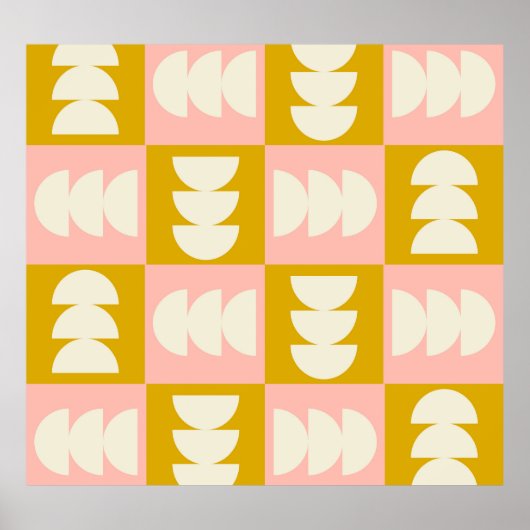 Geometrisches Muster Mitte des Jahrhunderts Poster (Vorne)