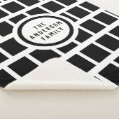 Geometrisches Muster Moderne Schwarz-Weiß-Sherpa B Sherpadecke (3/4)