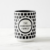 Geometrisches Muster Moderne Schwarz-Weiß-Tasse Tasse (Zentrum)