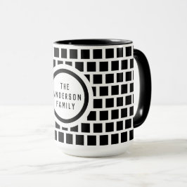 Geometrisches Muster Moderne Schwarz-Weiß-Tasse Tasse