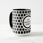 Geometrisches Muster Moderne Schwarz-Weiß-Tasse Tasse (Vorderseite Links)