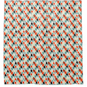 geometrisches Muster moderner Retrofarben Duschvorhang (Vorderseite)