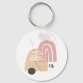 Geometrisches Muster Modernes Design Monogramm Schlüsselanhänger (Vorderseite)