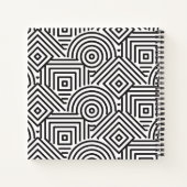 Geometrisches Muster Modernes Schwarz/Weiß Notizblock (Rückseite)
