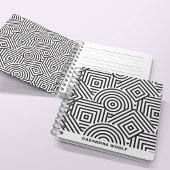 Geometrisches Muster Modernes Schwarz/Weiß Notizblock