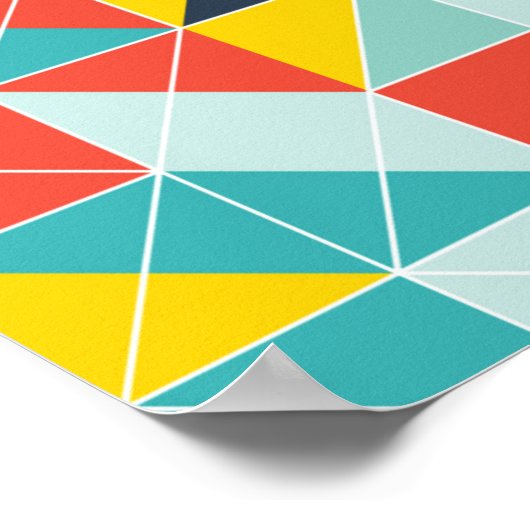 Geometrisches Muster. Mosaikfarbener Hintergrund g Poster (Ecke)