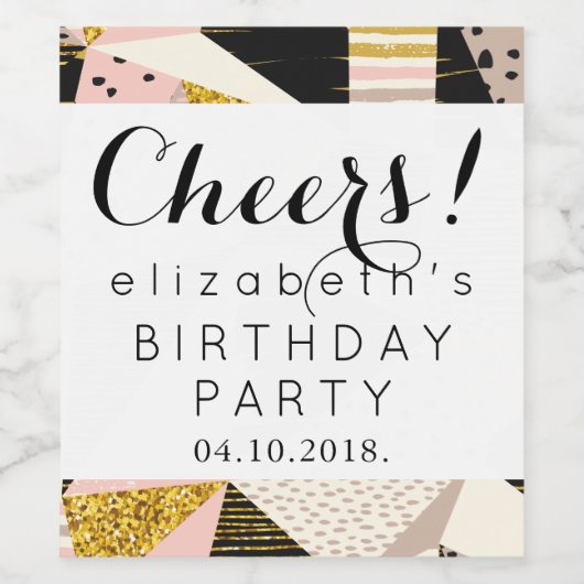 Geometrisches Muster, nordisches Muster, Punkte, G Weinetikett (Einzelnes Label)