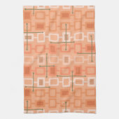 Geometrisches Muster Orange für Retro-1950er Jahre Geschirrtuch (Vertikal)