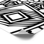 Geometrisches Muster Oval Border Aduloring Page Poster (Ecke)