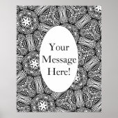 Geometrisches Muster Oval Border Aduloring Page Poster (Vorne)