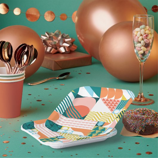 Geometrisches Muster Pappteller