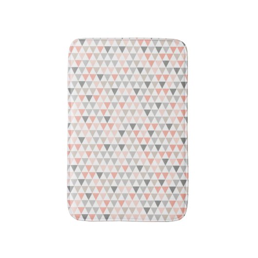 Geometrisches Muster Peach Gray Beige Neutrals Badematte (Vorderseite Vertikal)