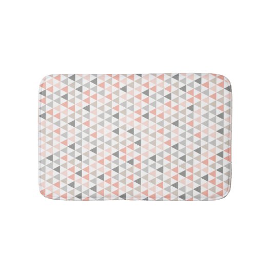 Geometrisches Muster Peach Gray Beige Neutrals Badematte (Vorderseite)