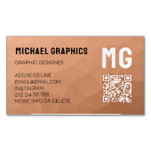 Geometrisches Muster QR-Code für Peach-Gradienten Magnetische Visitenkarte (Vorderseite)