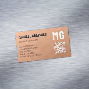 Geometrisches Muster QR-Code für Peach-Gradienten Magnetische Visitenkarte