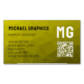 geometrisches Muster QR mit gelbem Gefälle Magnetische Visitenkarte (Vorderseite)