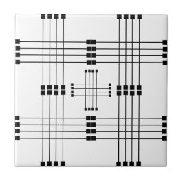 Geometrisches Muster | Quadrate | Linien | weiß | Fliese