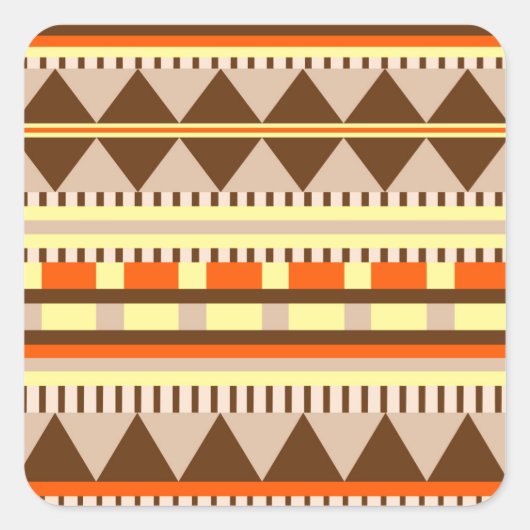 Geometrisches Muster Quadratischer Aufkleber (Vorderseite)