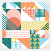 Geometrisches Muster Quadratischer Aufkleber (Vorderseite)