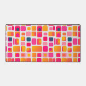 Geometrisches Muster quadratischer Farbblöcke rosa Schreibtischunterlage (Vorderseite)