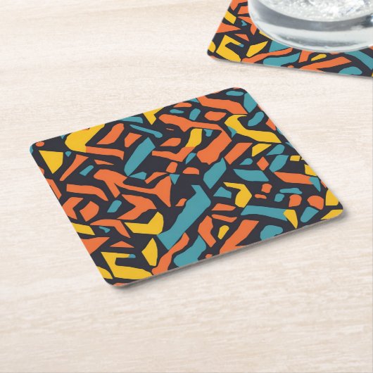 Geometrisches Muster Rechteckiger Pappuntersetzer (angewinkelt)