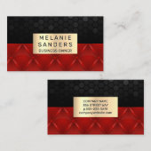 Geometrisches Muster | Red Upholster | Goldrahmen Visitenkarte (Vorne/Hinten)