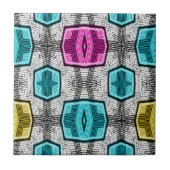 Geometrisches Muster Retro Fliese (Vorderseite)