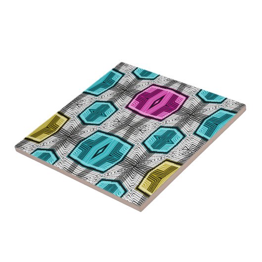 Geometrisches Muster Retro Fliese (Seite)