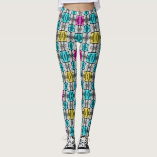 Geometrisches Muster Retro Leggings