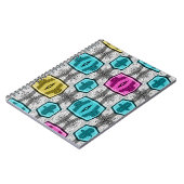 Geometrisches Muster Retro Notizblock (Linke Seite)