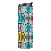 Geometrisches Muster Retro Thermosbecher (Nach links gedreht)