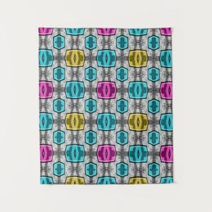 Geometrisches Muster Retro Wandteppich