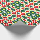 Geometrisches Muster Rot Grün Gelb Geschenkpapier (Ecke)