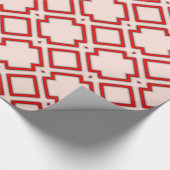 Geometrisches Muster, rot und rosa, Geschenkwrap Geschenkpapier (Ecke)