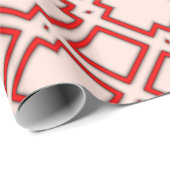 Geometrisches Muster, rot und rosa, Geschenkwrap Geschenkpapier (Rolleneckpunkt)