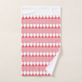 geometrisches Muster rot und rosa mit Interlo Badhandtuch Set (Handtuch)