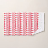 geometrisches Muster rot und rosa mit Interlo Badhandtuch Set (Handtuch)